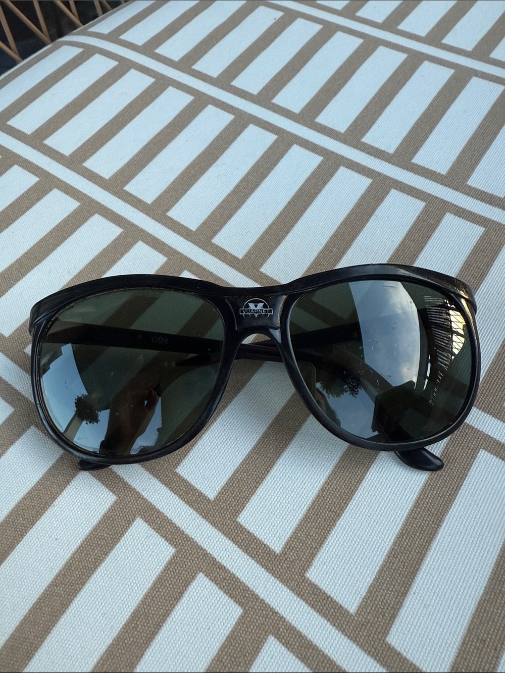 Vuarnet Black Sunglasses with Dark Blue Lenses